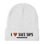 Load image into Gallery viewer, I Heart Safe Sips Beanie (White)
