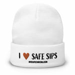 Load image into Gallery viewer, I Heart Safe Sips Beanie (White)
