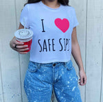 Load image into Gallery viewer, I Heart Safe Sips Crop Top
