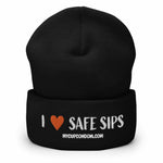 Load image into Gallery viewer, I Heart Safe Sips Beanie (Black)
